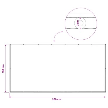 vidaXL Αδιάφανο σκίαστρο μπαλκονιού 150 x 300 cm