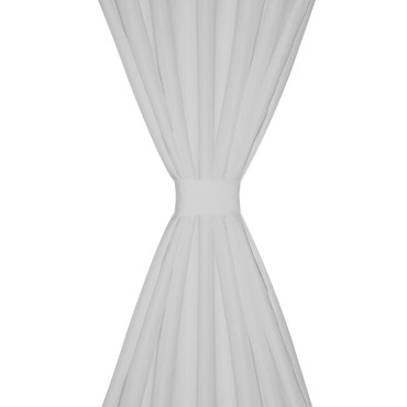 Κουρτίνες με Θηλιές 2 τεμ. Λευκές 140x175cm από Microsatin