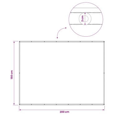 vidaXL Αδιάφανο σκίαστρο μπαλκονιού 150 x 200 cm