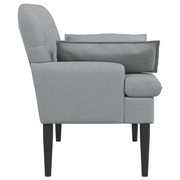 vidaXL Love seat με κουμπιά Ανοιχτό γκρι 111x68x80cm Ύφασμα