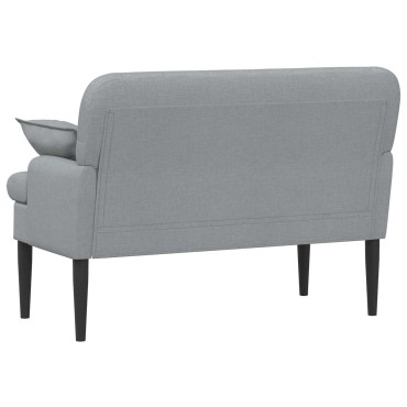 vidaXL Love seat με κουμπιά Ανοιχτό γκρι 111x68x80cm Ύφασμα