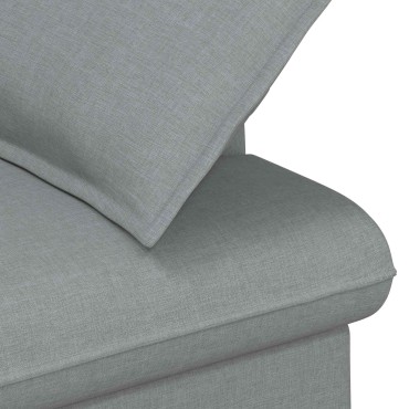 vidaXL Love seat με κουμπιά Ανοιχτό γκρι 111x68x80cm Ύφασμα