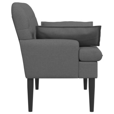 vidaXL Love seat με κουμπιά Σκούρο Γκρι 111x68x80cm Ύφασμα