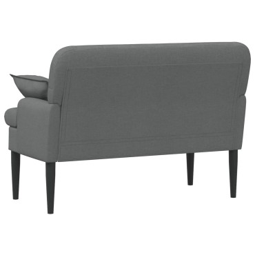 vidaXL Love seat με κουμπιά Σκούρο Γκρι 111x68x80cm Ύφασμα