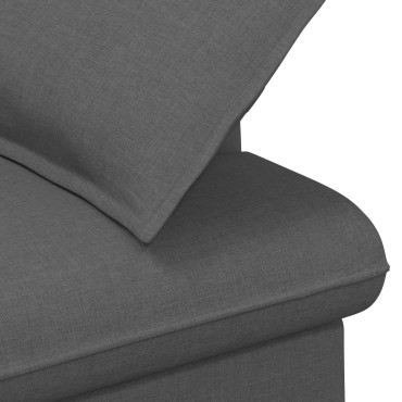 vidaXL Love seat με κουμπιά Σκούρο Γκρι 111x68x80cm Ύφασμα