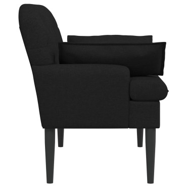 vidaXL Love seat με κουμπιά Μαύρο 111x68x80cm Ύφασμα