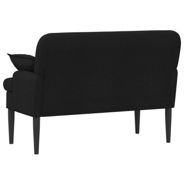 vidaXL Love seat με κουμπιά Μαύρο 111x68x80cm Ύφασμα