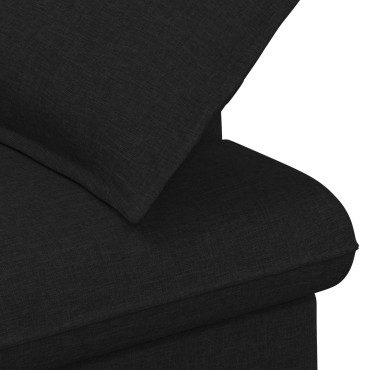 vidaXL Love seat με κουμπιά Μαύρο 111x68x80cm Ύφασμα