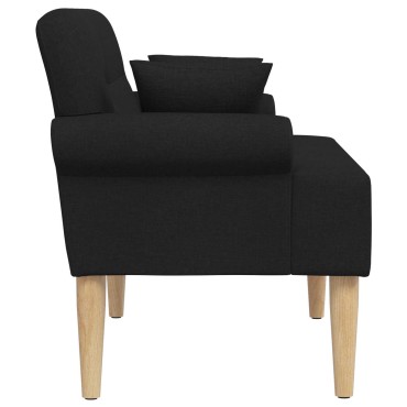 vidaXL Love seat με κουμπιά Μαύρο 120x65x79cm Ύφασμα