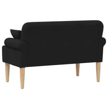 vidaXL Love seat με κουμπιά Μαύρο 120x65x79cm Ύφασμα