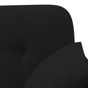 vidaXL Love seat με κουμπιά Μαύρο 120x65x79cm Ύφασμα