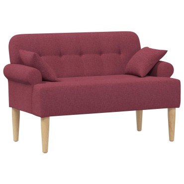 vidaXL Love seat με κουμπιά Κόκκινο 120x65x79cm Ύφασμα