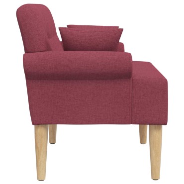 vidaXL Love seat με κουμπιά Κόκκινο 120x65x79cm Ύφασμα