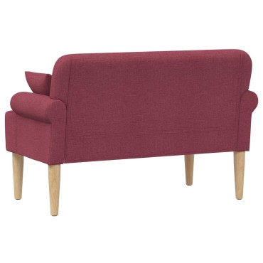 vidaXL Love seat με κουμπιά Κόκκινο 120x65x79cm Ύφασμα