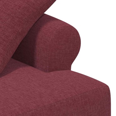 vidaXL Love seat με κουμπιά Κόκκινο 120x65x79cm Ύφασμα