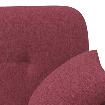 vidaXL Love seat με κουμπιά Κόκκινο 120x65x79cm Ύφασμα
