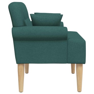 vidaXL Love seat με κουμπιά Σκούρο Πράσινο 120x65x79cm Ύφασμα