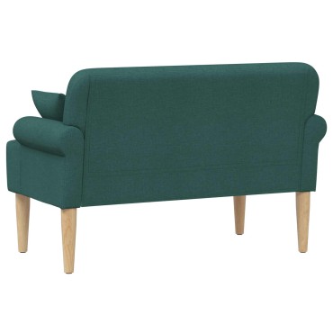 vidaXL Love seat με κουμπιά Σκούρο Πράσινο 120x65x79cm Ύφασμα