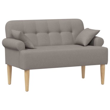 vidaXL Love seat με κουμπιά Taupe 120x65x79cm Ύφασμα