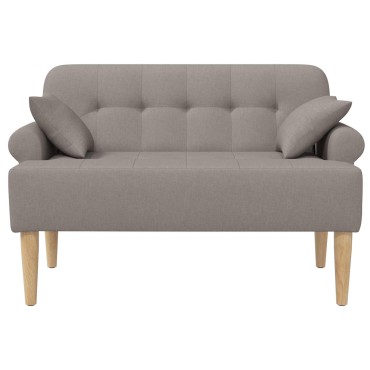 vidaXL Love seat με κουμπιά Taupe 120x65x79cm Ύφασμα