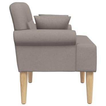 vidaXL Love seat με κουμπιά Taupe 120x65x79cm Ύφασμα