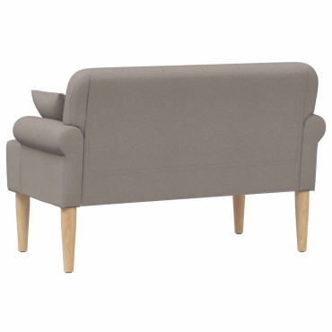 vidaXL Love seat με κουμπιά Taupe 120x65x79cm Ύφασμα