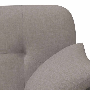 vidaXL Love seat με κουμπιά Taupe 120x65x79cm Ύφασμα