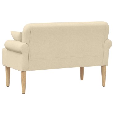 vidaXL Love seat με κουμπιά Κρεμ 120x65x79cm Ύφασμα