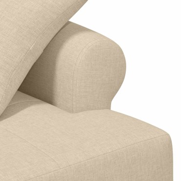 vidaXL Love seat με κουμπιά Κρεμ 120x65x79cm Ύφασμα