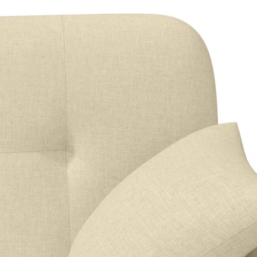 vidaXL Love seat με κουμπιά Κρεμ 120x65x79cm Ύφασμα