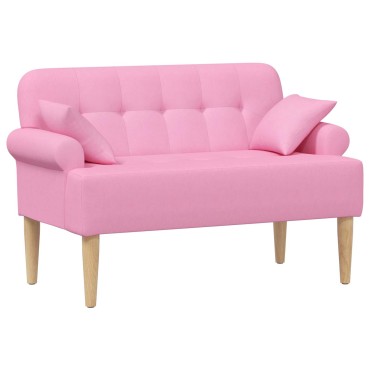 vidaXL Love seat με κουμπιά Ροζ 120x65x79cm Ύφασμα