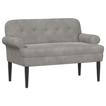 vidaXL Love seat με κουμπιά Ανοιχτό γκρι 120x66x78cm Βελούδο