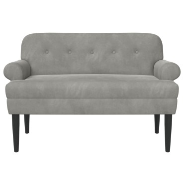 vidaXL Love seat με κουμπιά Ανοιχτό γκρι 120x66x78cm Βελούδο