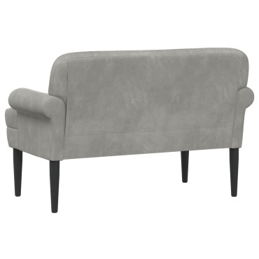 vidaXL Love seat με κουμπιά Ανοιχτό γκρι 120x66x78cm Βελούδο