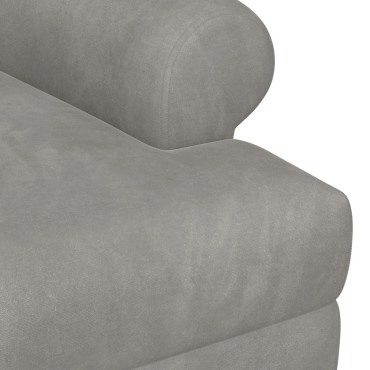 vidaXL Love seat με κουμπιά Ανοιχτό γκρι 120x66x78cm Βελούδο