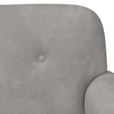 vidaXL Love seat με κουμπιά Ανοιχτό γκρι 120x66x78cm Βελούδο