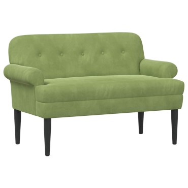 vidaXL Love seat με κουμπιά Ανοιχτό Πράσινο 120x66x78cm Βελούδο
