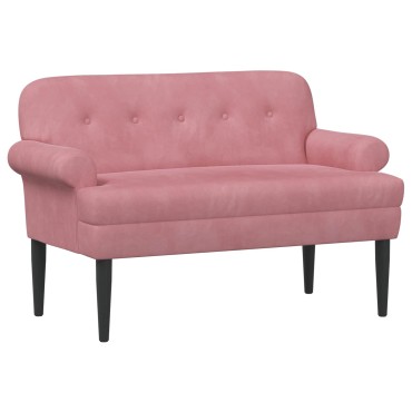 vidaXL Love seat με κουμπιά Ροζ 120x66x78cm Βελούδο