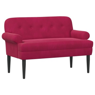 vidaXL Love seat με κουμπιά Κόκκινο 120x66x78cm Βελούδο