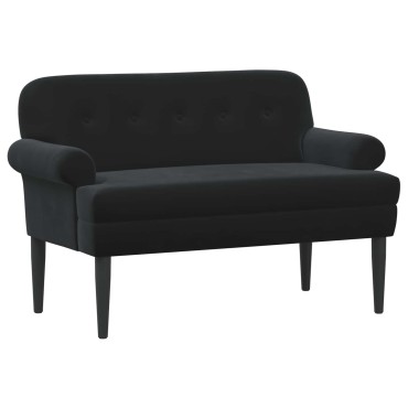 vidaXL Love seat με κουμπιά Μαύρο 120x66x78cm Βελούδο