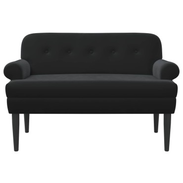 vidaXL Love seat με κουμπιά Μαύρο 120x66x78cm Βελούδο