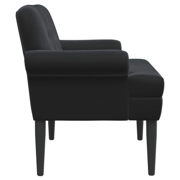 vidaXL Love seat με κουμπιά Μαύρο 120x66x78cm Βελούδο