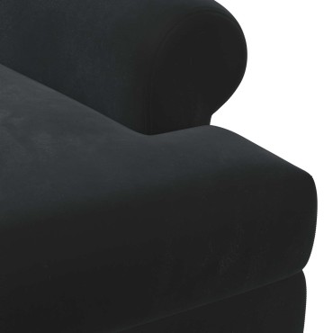 vidaXL Love seat με κουμπιά Μαύρο 120x66x78cm Βελούδο