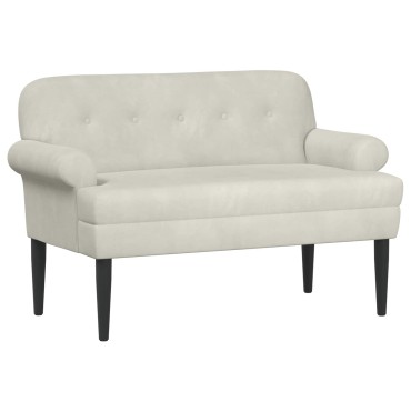 vidaXL Love seat με κουμπιά Κρεμ 120x66x78cm Βελούδο