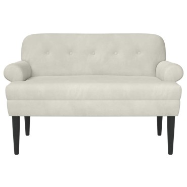 vidaXL Love seat με κουμπιά Κρεμ 120x66x78cm Βελούδο