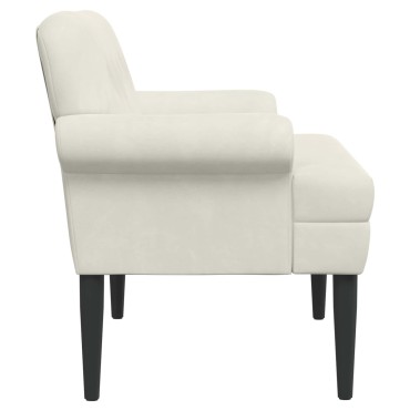 vidaXL Love seat με κουμπιά Κρεμ 120x66x78cm Βελούδο