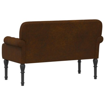 vidaXL Love seat με κουμπιά Καφέ 120x65x78 εκ