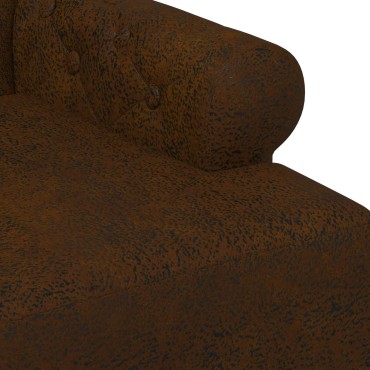 vidaXL Love seat με κουμπιά Καφέ 120x65x78 εκ