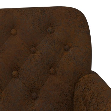 vidaXL Love seat με κουμπιά Καφέ 120x65x78 εκ