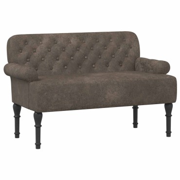vidaXL Love seat με κουμπιά Σκούρο Γκρι 120x65x78 εκ